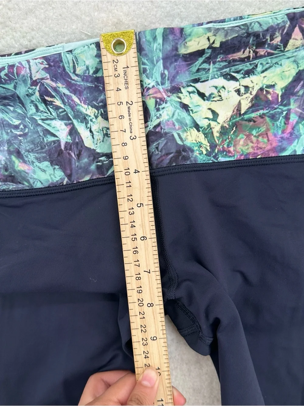 Lululemon Camo Style Capri Leggings in Navy